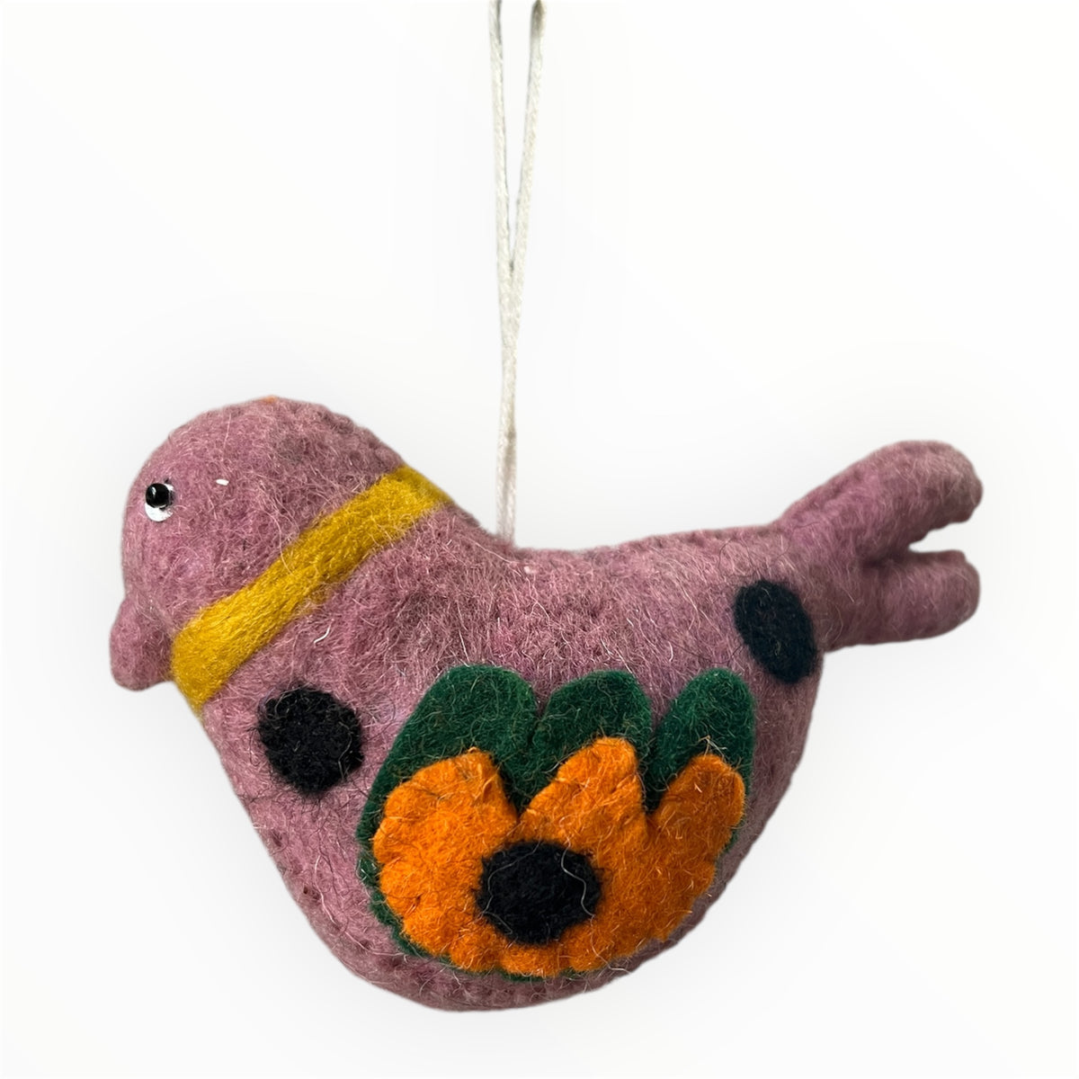 Felted Wool Bird Ornament- Light Purple