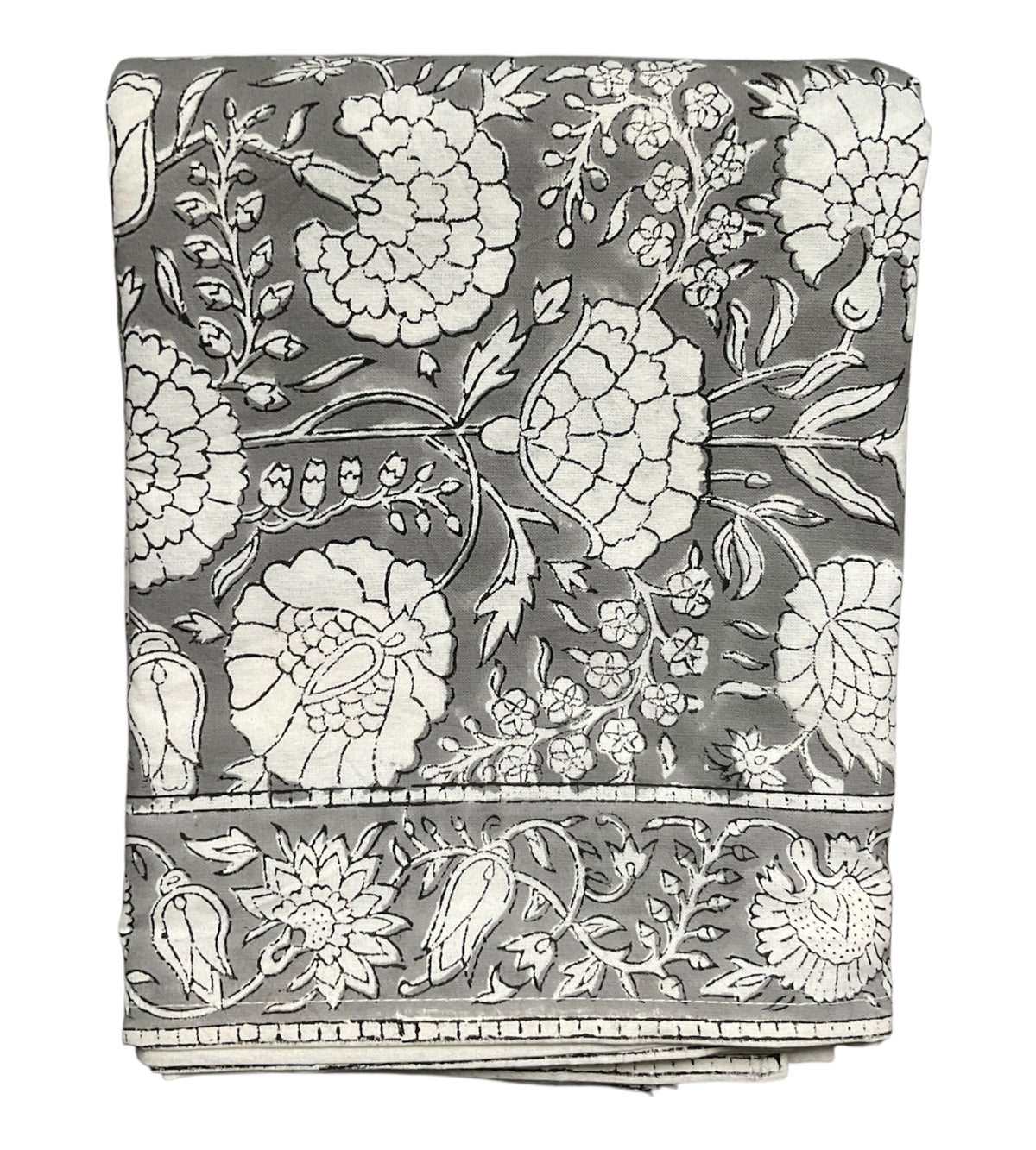Gray Floral Table Linens