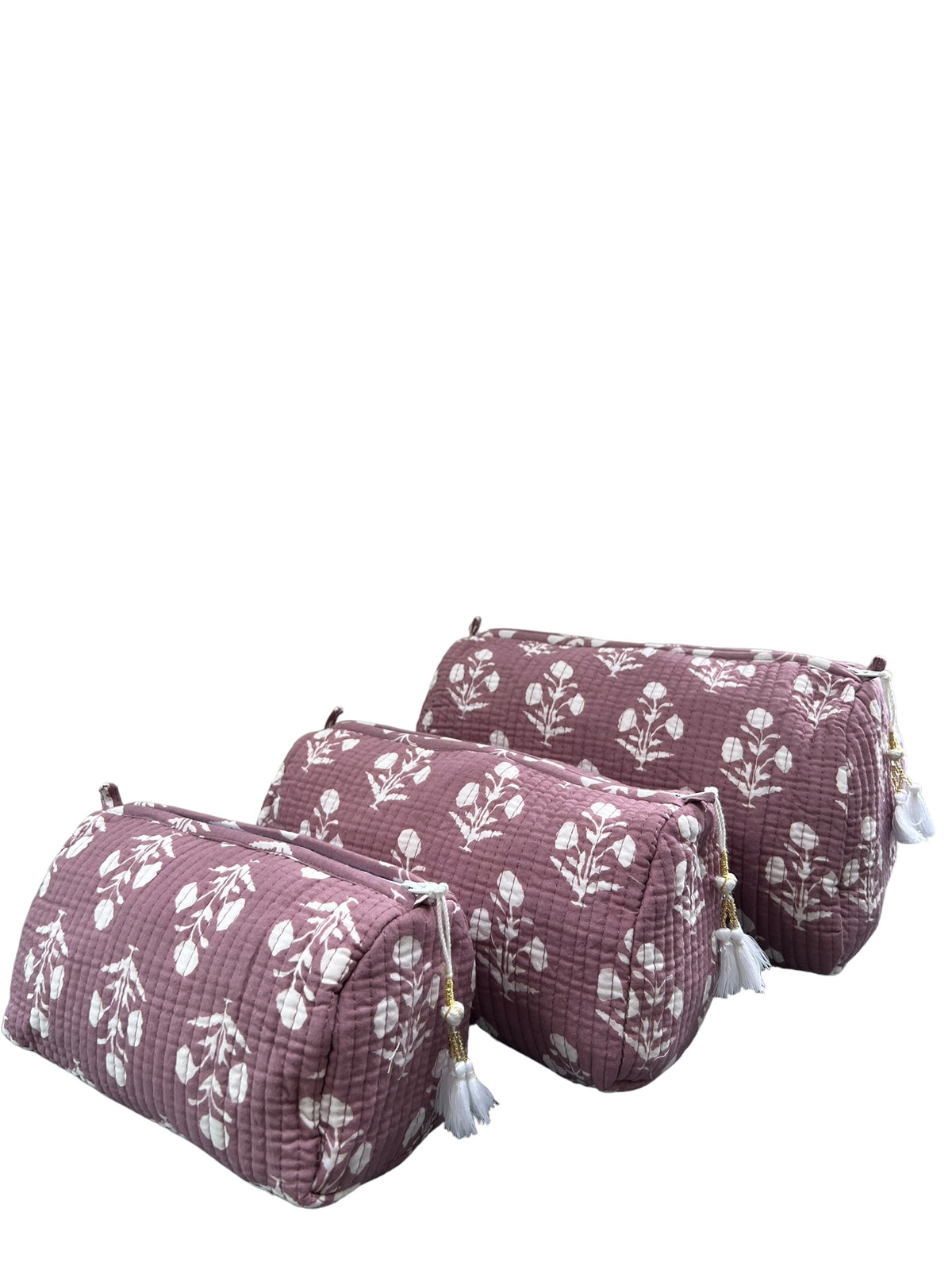 (M099) Make Up Bag Mauve Purple Resist Print