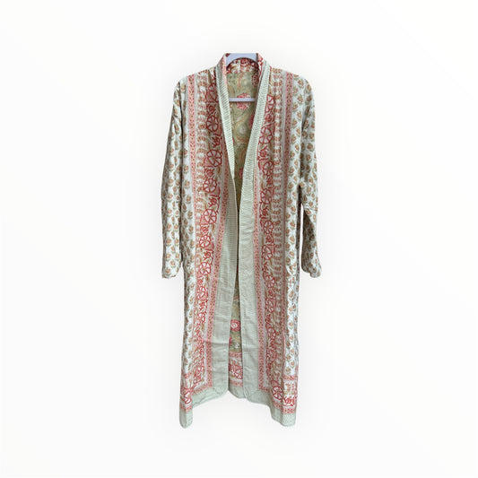 June Reversible Quilted Robe in Green