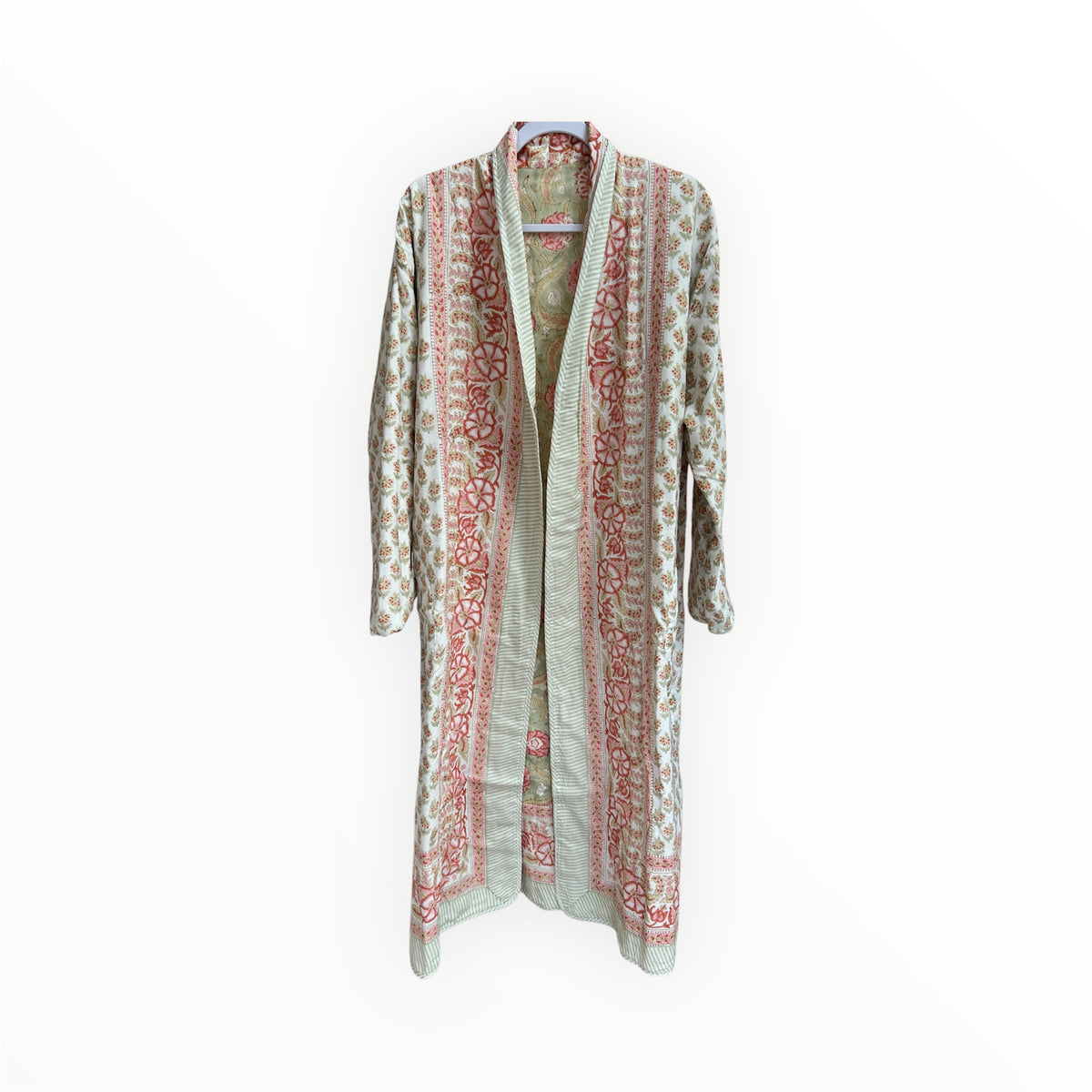 June Reversible Quilted Robe in Green