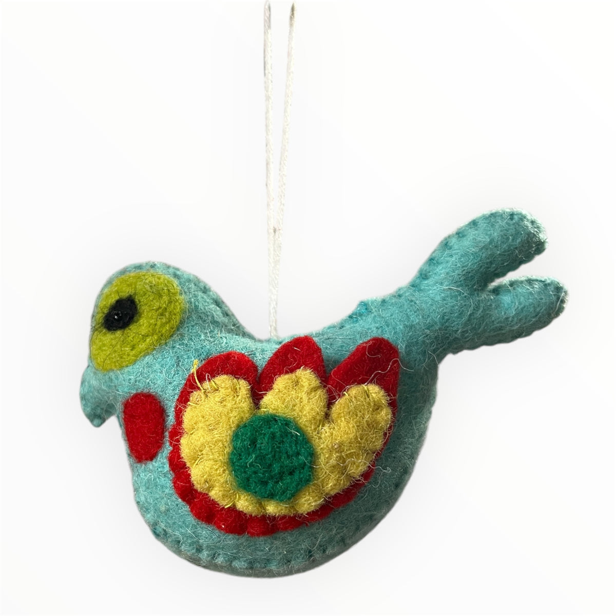 Felted Wool Bird Ornament- Aqua Blue