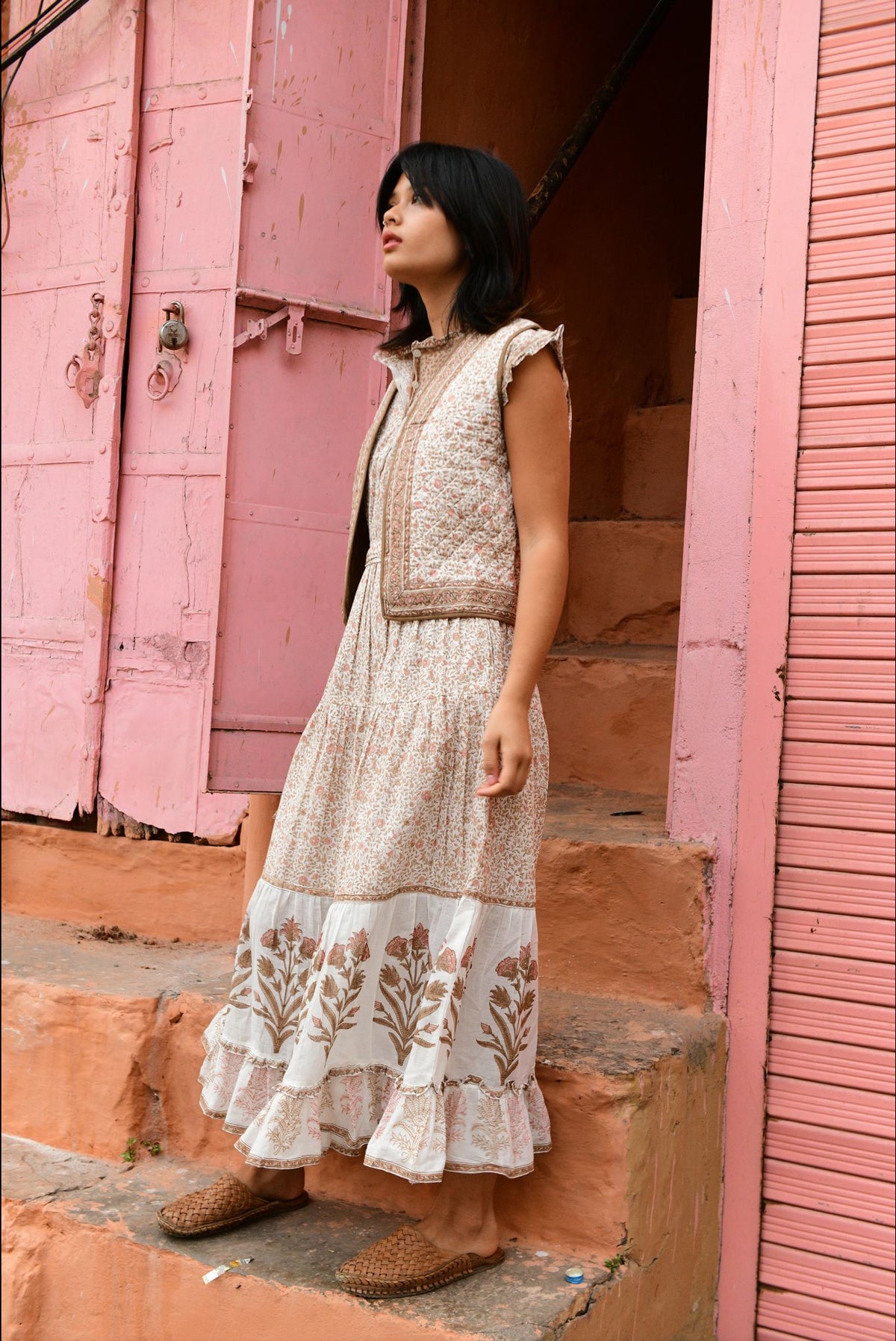 Sydney Dress - Brown/Pink