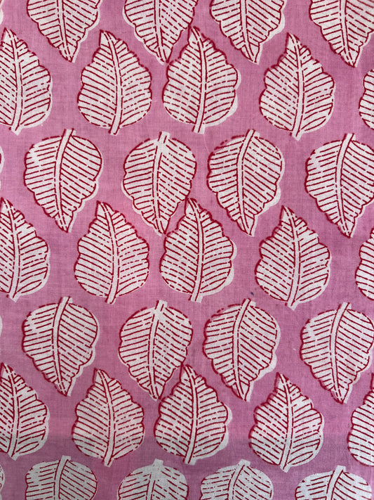 Pink Leaf Pajama Pants