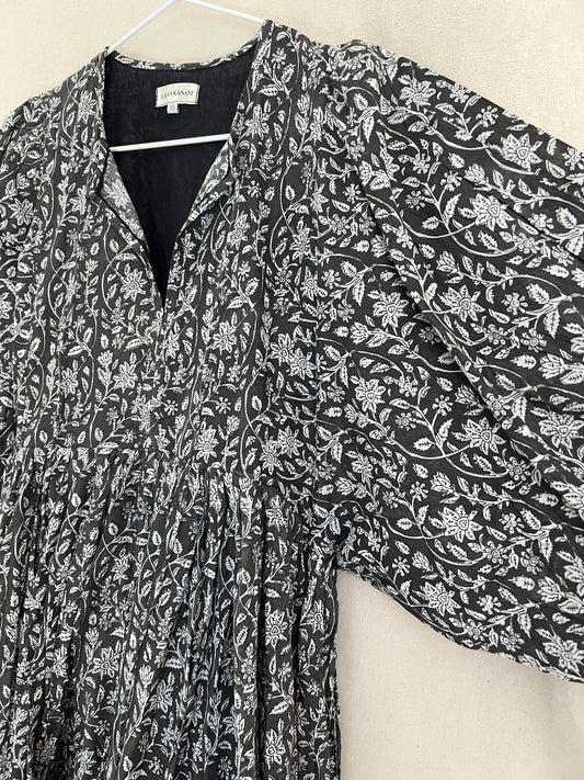 Josette Maxi Dress-Black + White