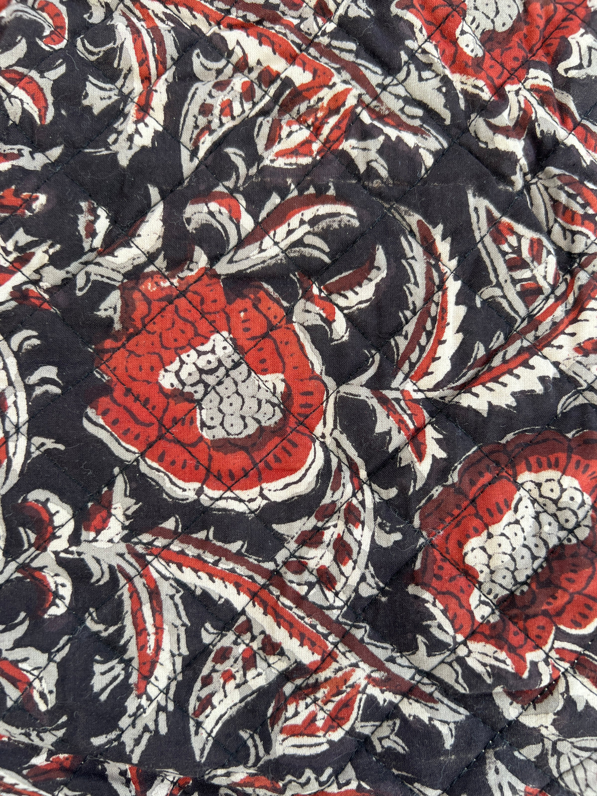 Black Bagru Jewelry Roll