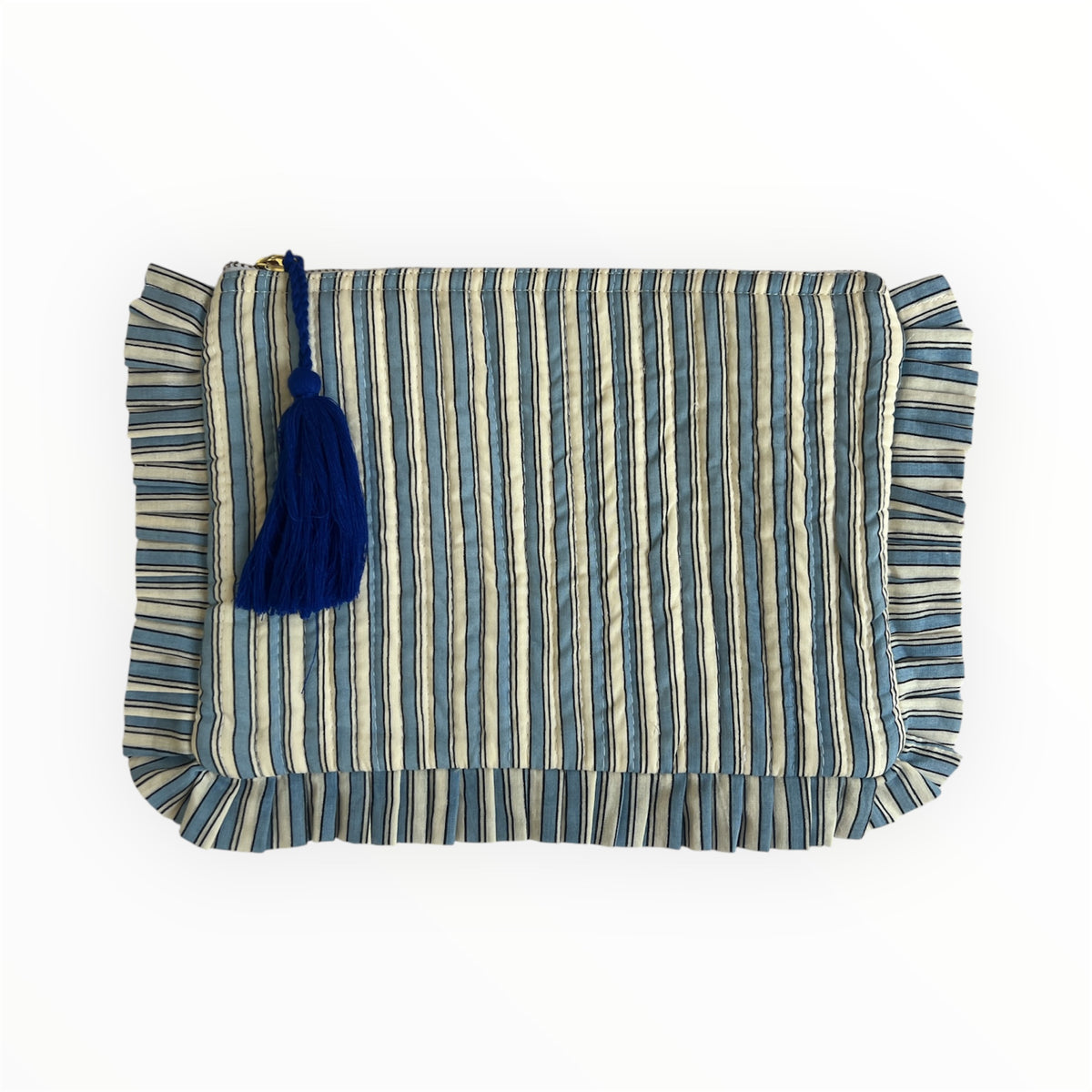 Frilly Clutch Blue Stripes A100