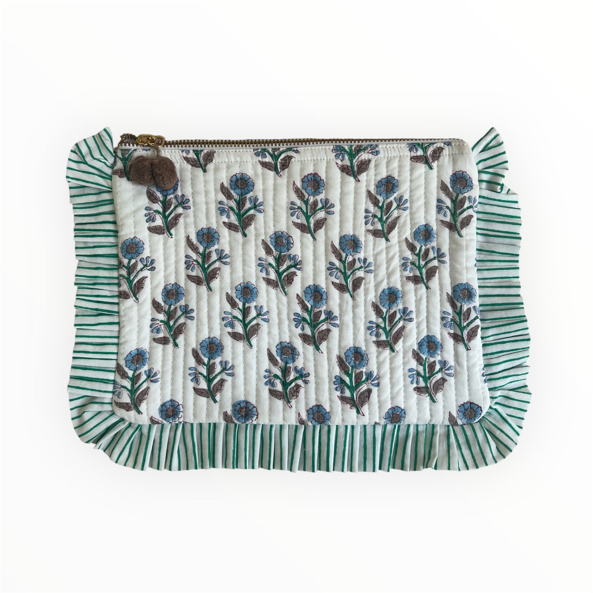 Frilly Clutch Blue Brown Buti A103