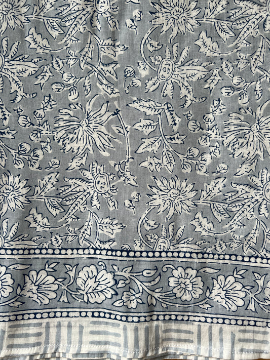Grayish Dark Blue Floral Sarong (22Q)