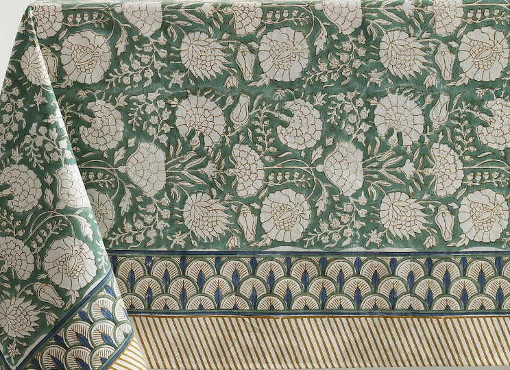 Pomegranate Green Table Linens (AL1335)