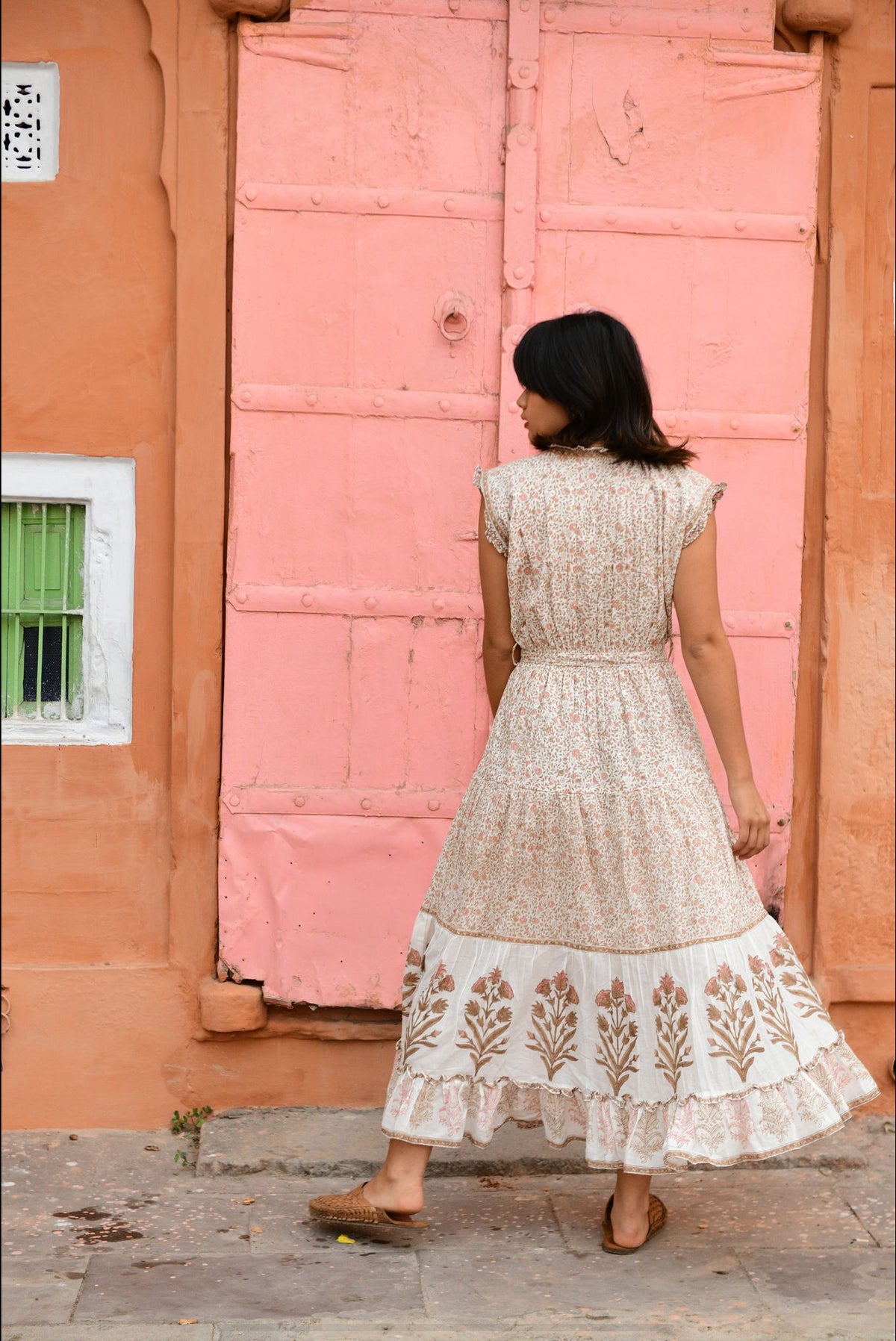 Sydney Dress - Brown/Pink