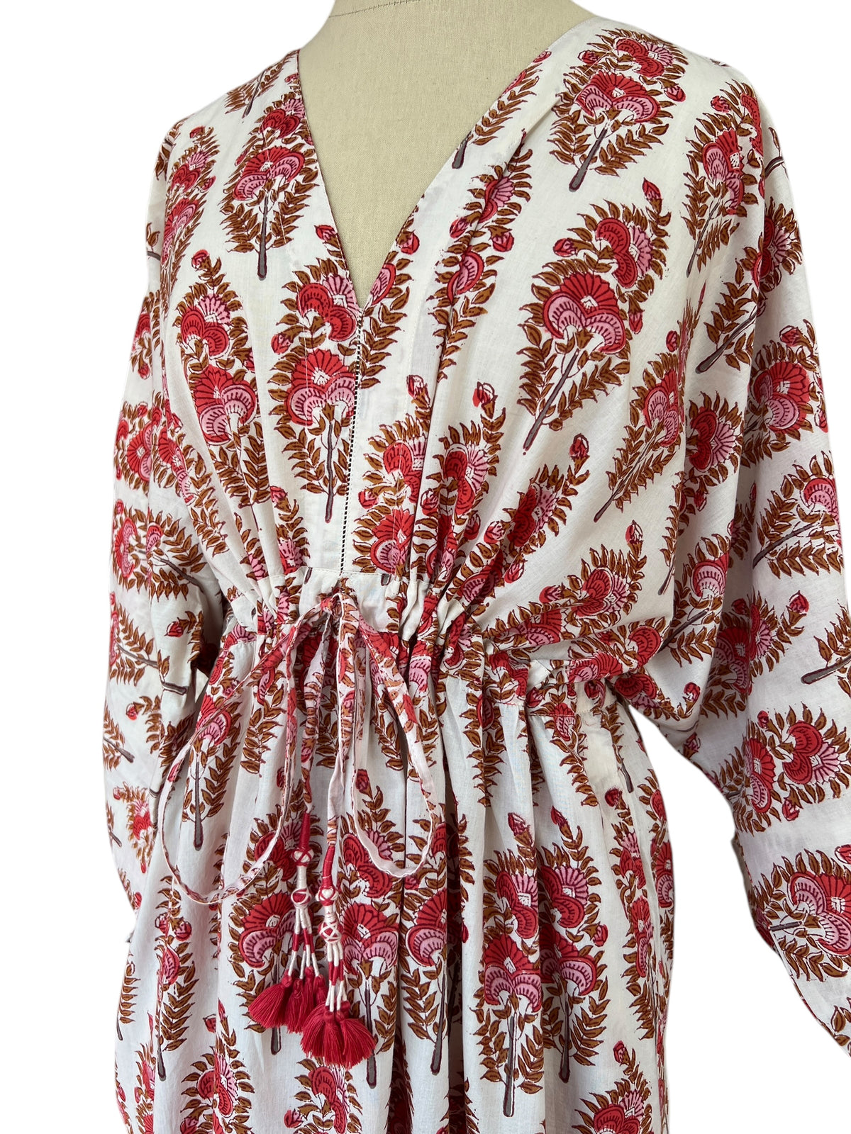 Red Brown Kaftan Dress