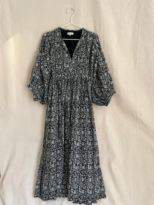 Josette Maxi Dress-Black + White