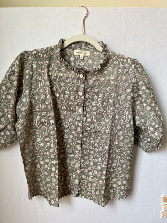 Bennie Top- Green Floral