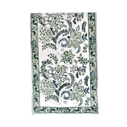 Morning Glory Green Table Runner (14" x 70")