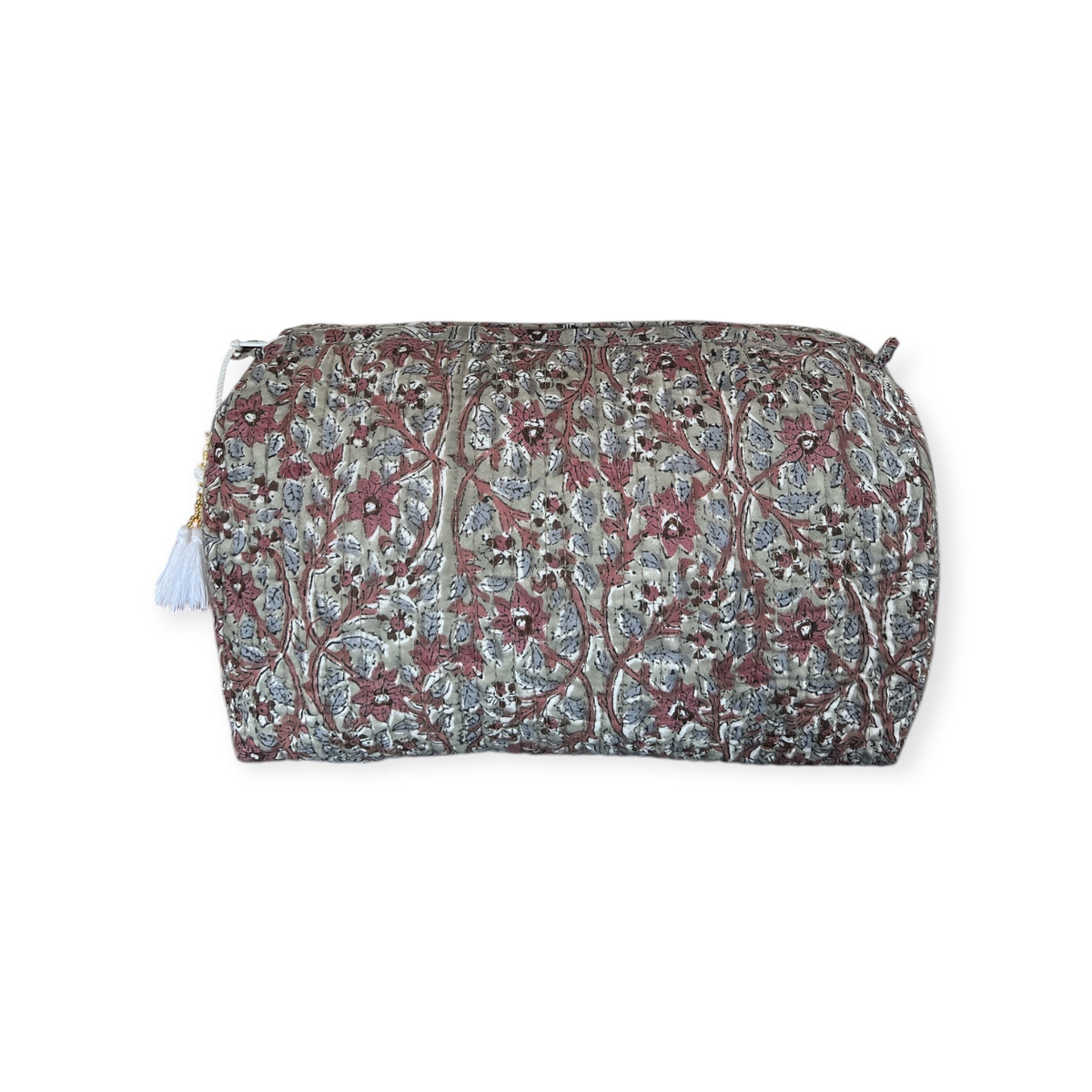 (NLM124) Make Up Bag Sage Green Gray Purple Vines