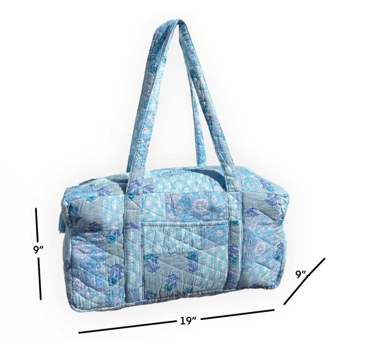 Blue Patchwork Duffel Bag