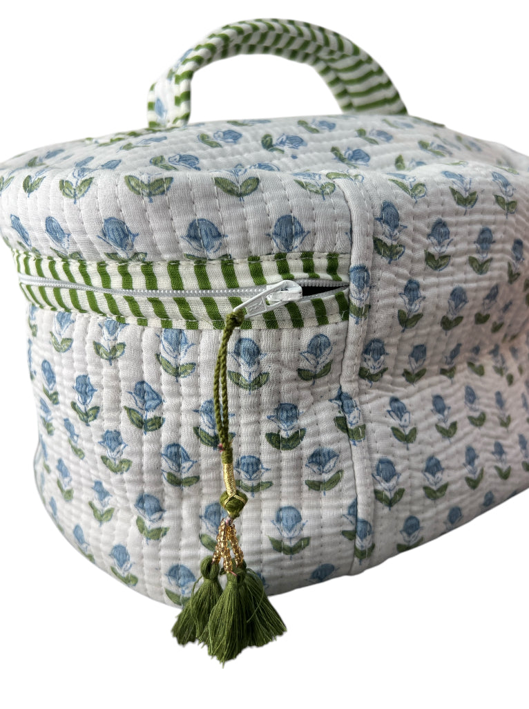 Vanity Tote Blue Green Small Buti (V003)