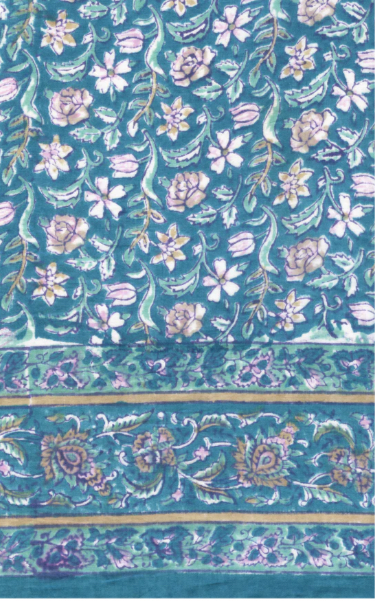 (AS08) Blue Green Moonlit Garden Scarf