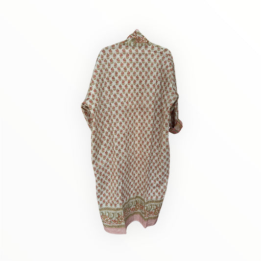 July Reversible Quilted Robe in Pink