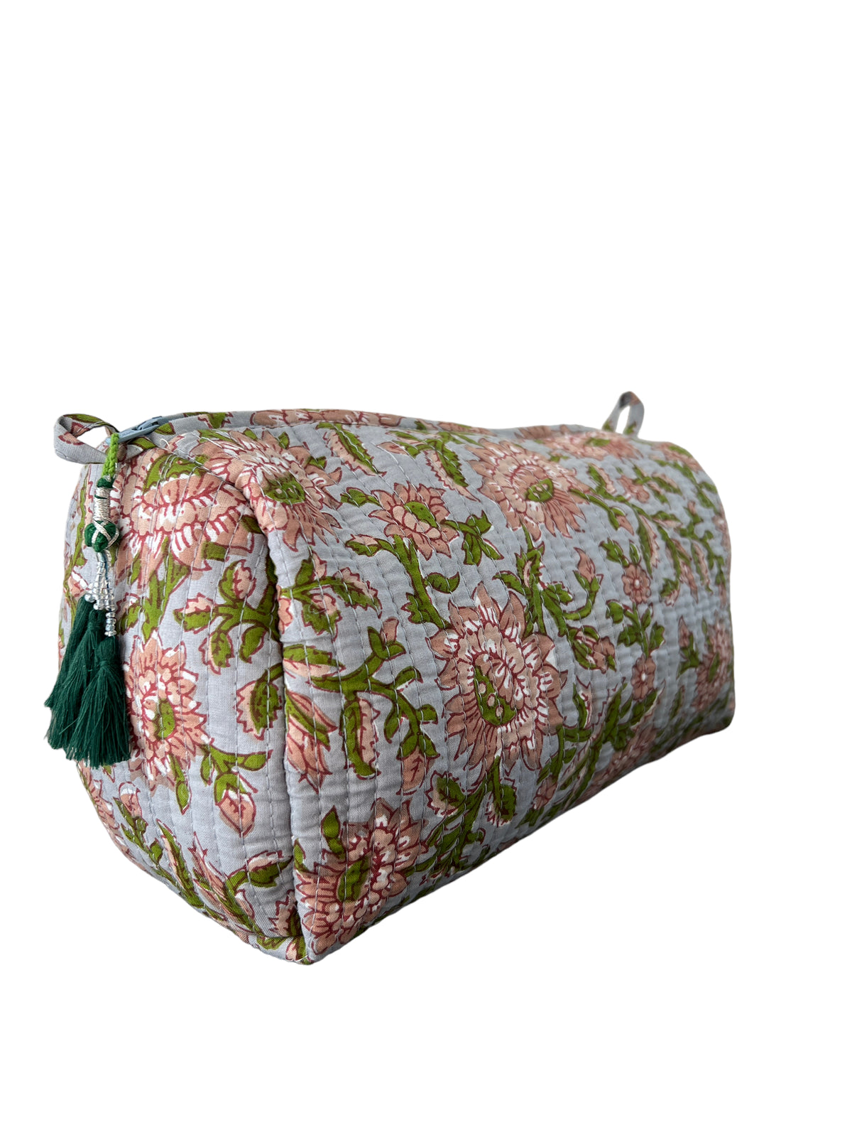 (M075) Make Up Bag Gray, Green, Pink