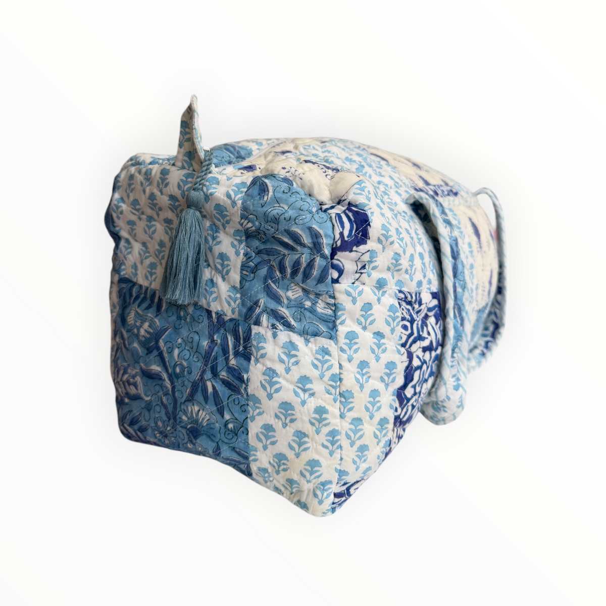 Blue Chintz Patchwork Weekender Duffel Bag