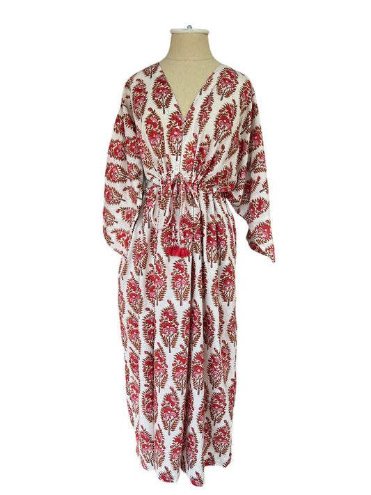 Red Brown Kaftan Dress