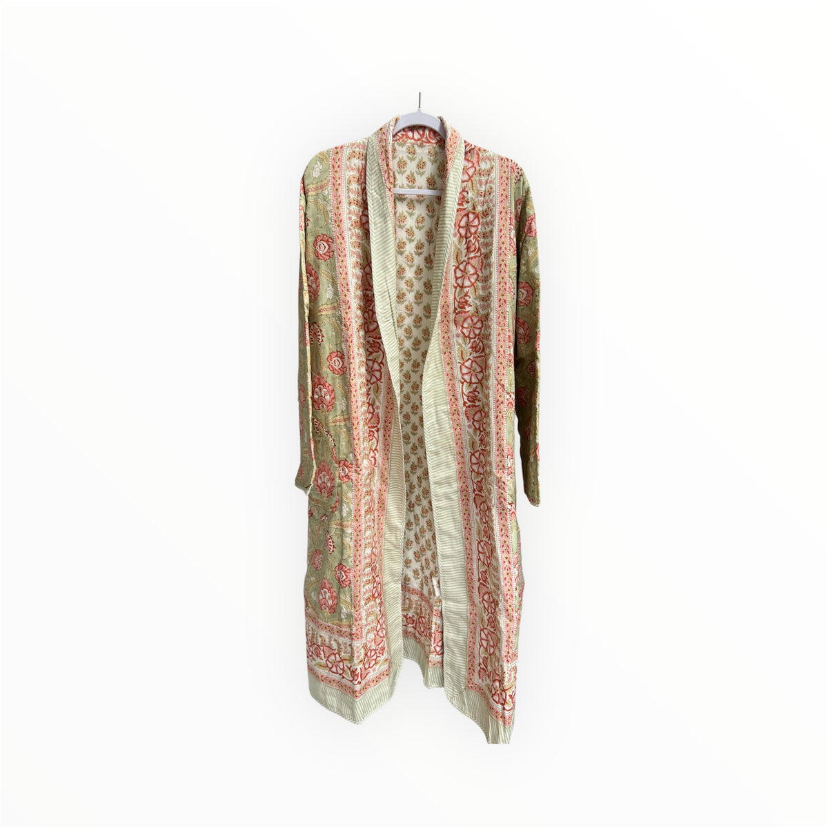 June Reversible Quilted Robe in Green