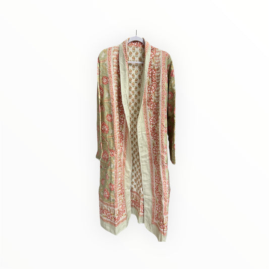June Reversible Quilted Robe in Green