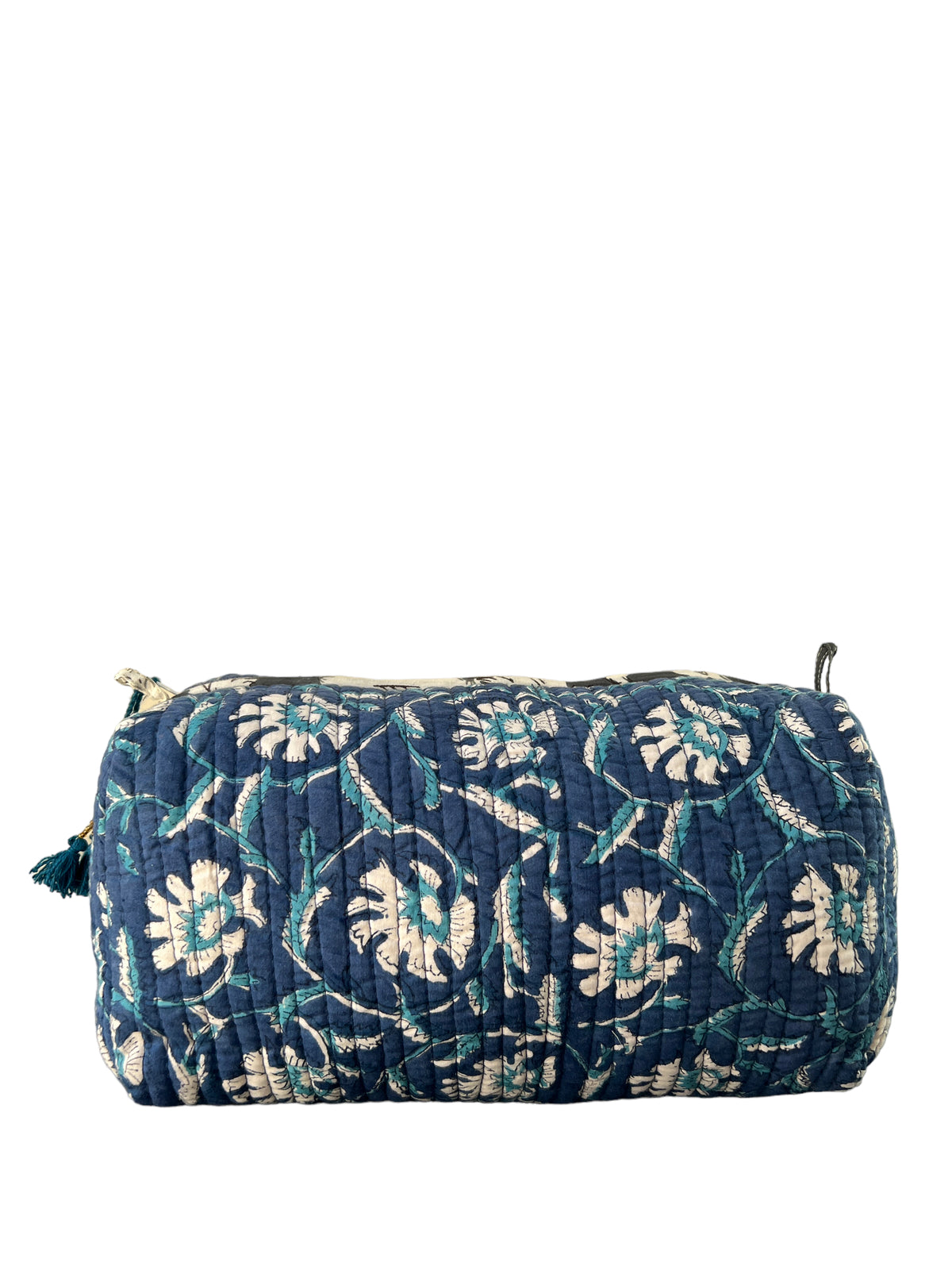 (M079) Make Up Bag Dark Blue Flowers
