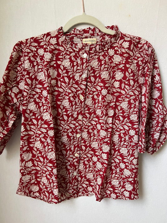 Bennie Top- Red Floral