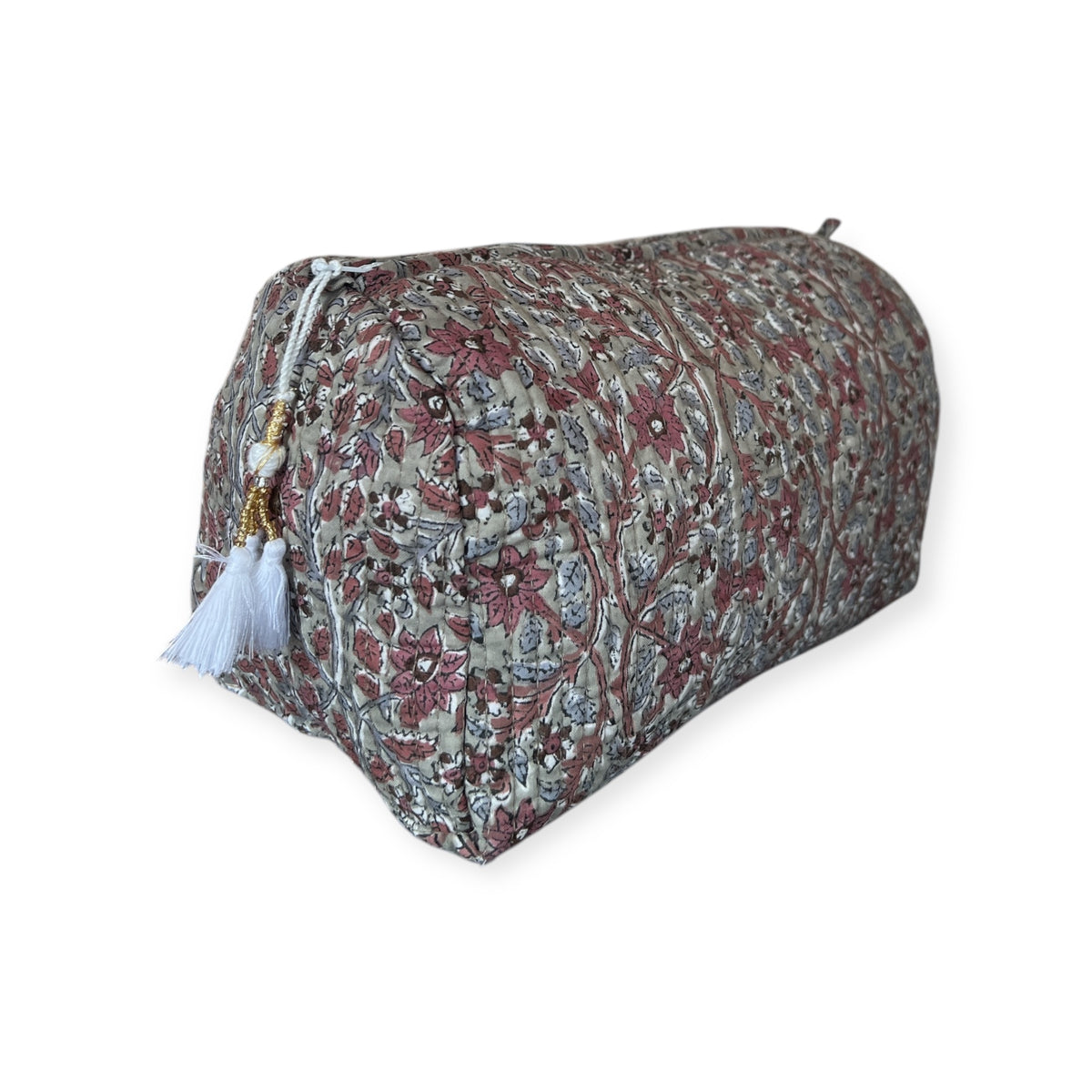 (NLM124) Make Up Bag Sage Green Gray Purple Vines