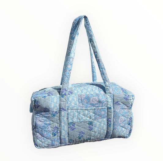 Blue Patchwork Duffel Bag