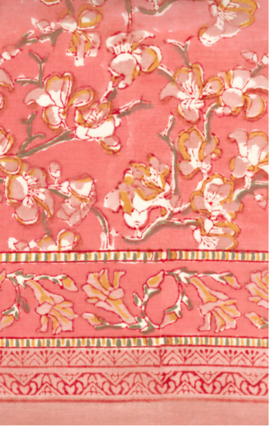 (AS18) Orange Coral Blossom Scarf