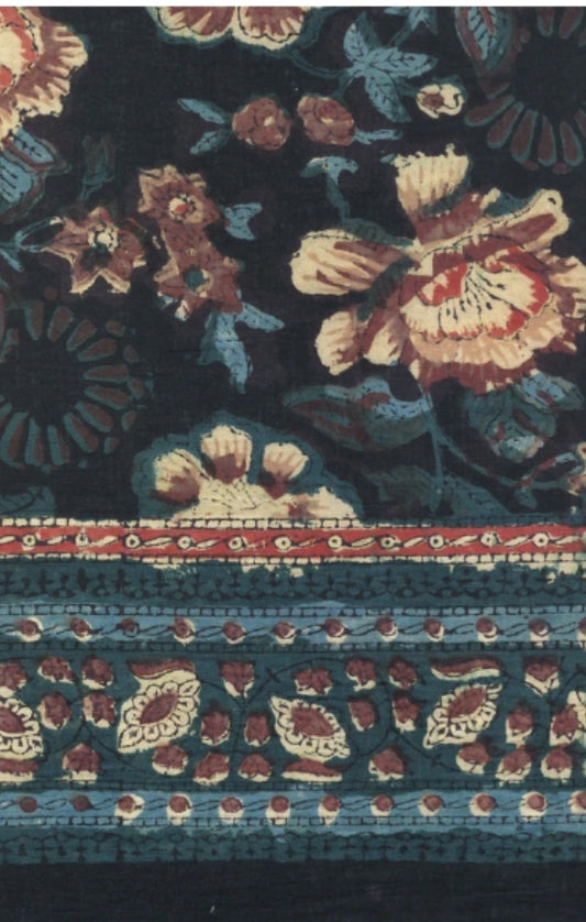 (AS04) Dark Blue Multi-Floral Scarf