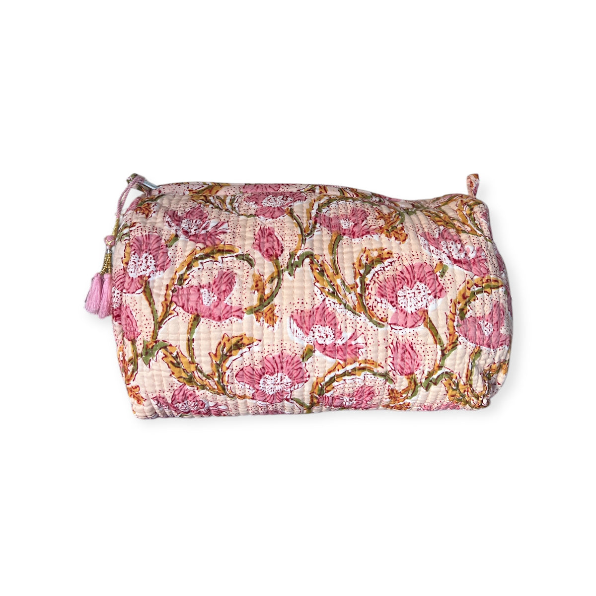(NLM132) Make Up Bag Peach Pink Green Jaal