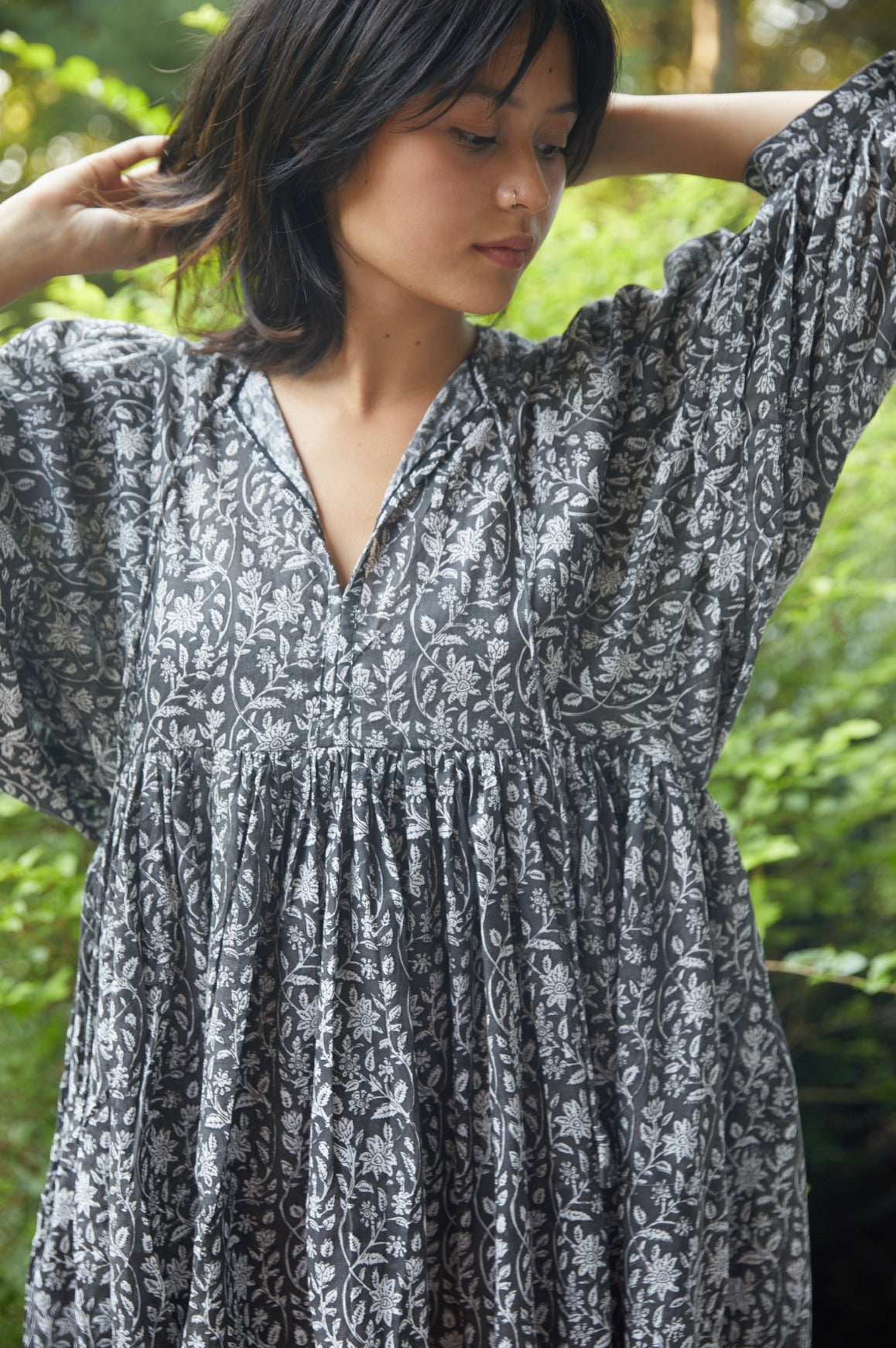 Josette Maxi Dress-Black + White