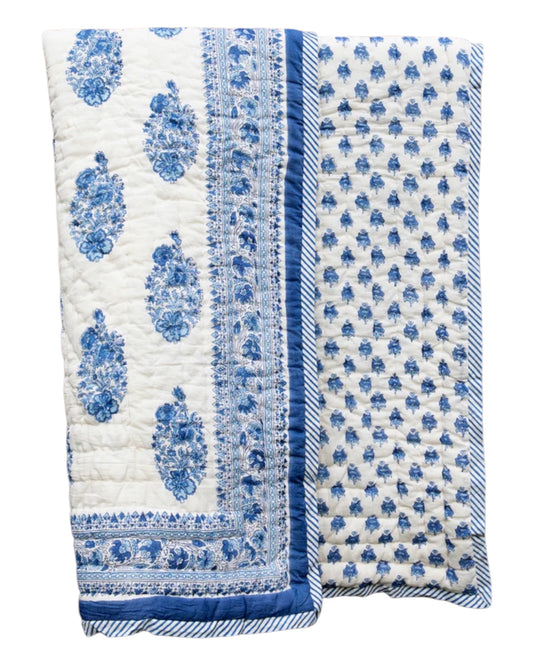 Blue Bouquet Baby Quilt
