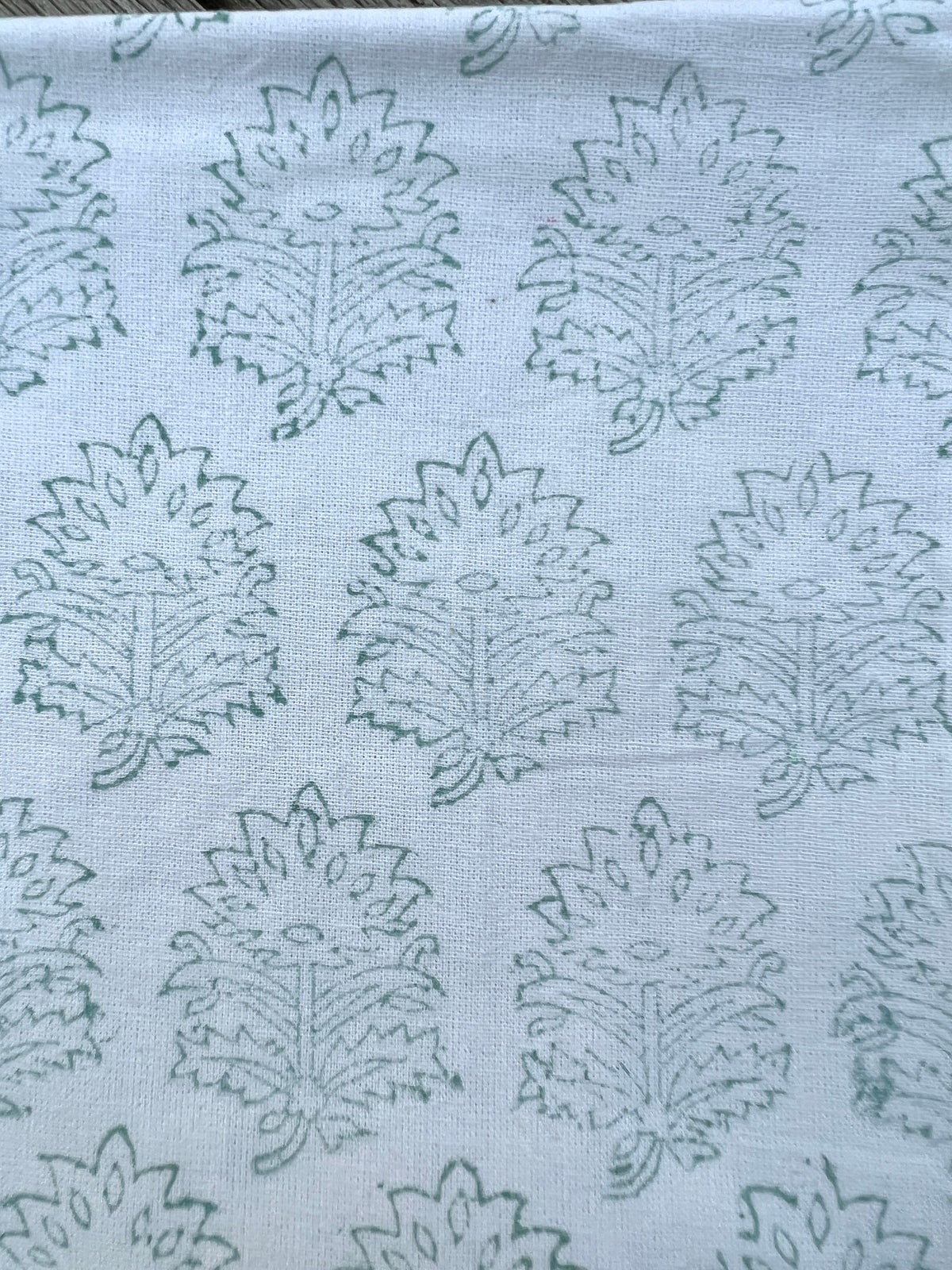 Seaglass Blue Block Printed Tea Towel
