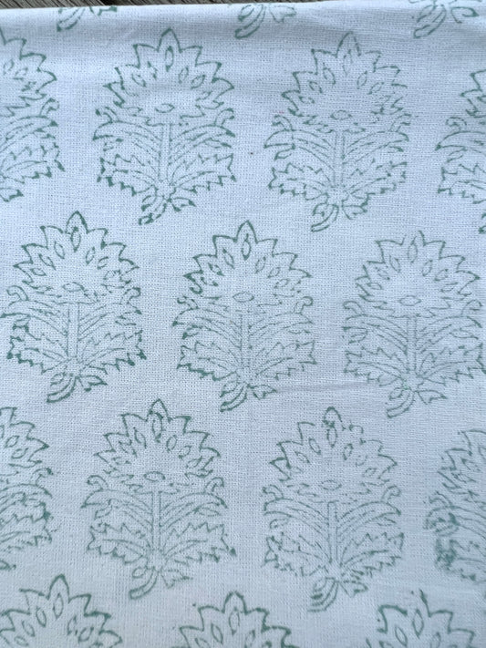 Seaglass Blue Block Printed Tea Towel