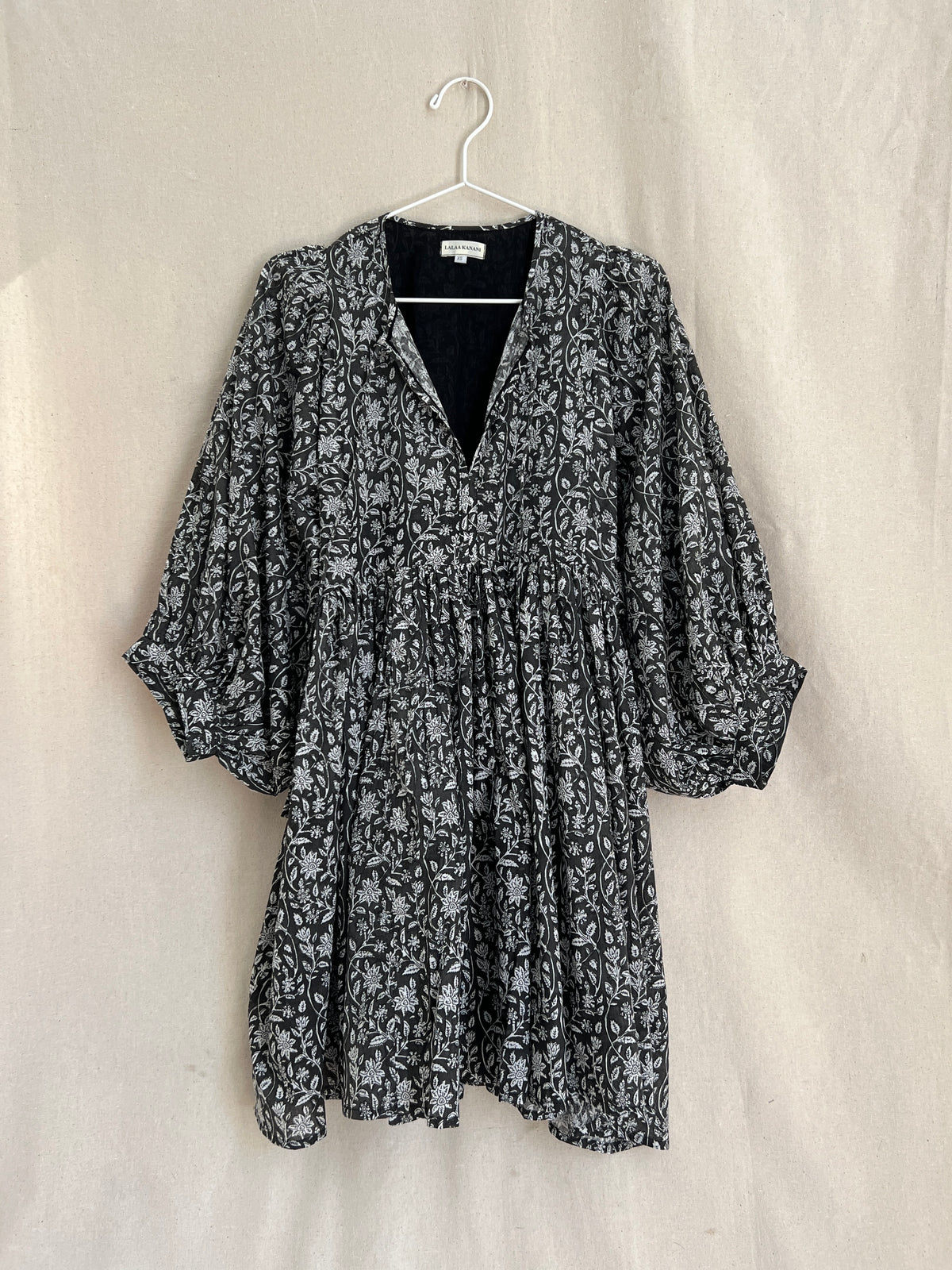 Josette Mini Dress-Black + White