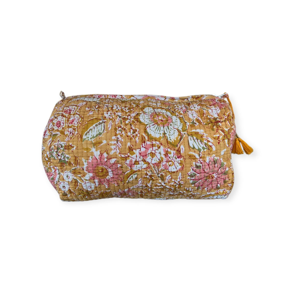 (NLM115) Make Up Bag Yellow Pink Jaal Vines