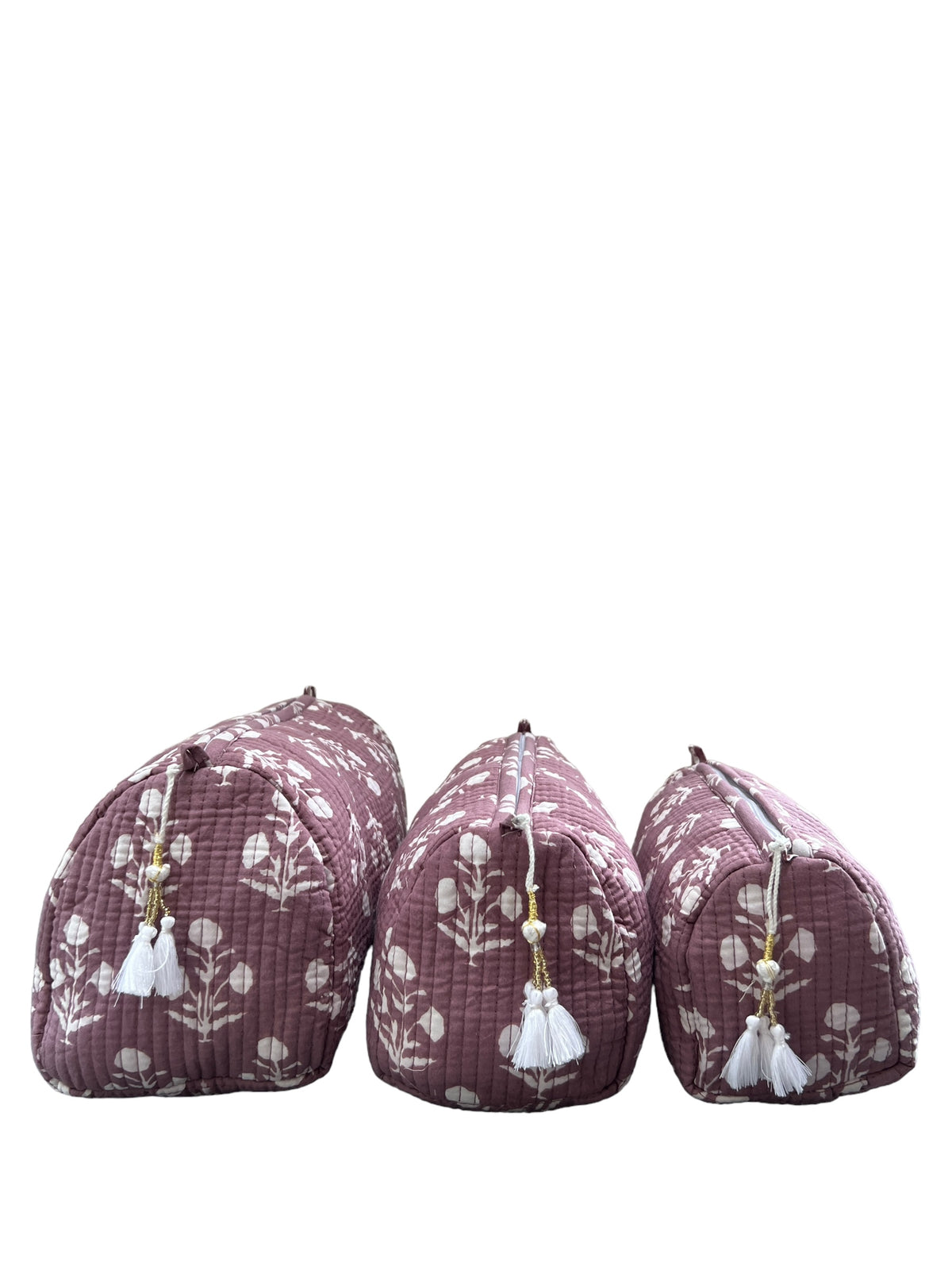 (M099) Make Up Bag Mauve Purple Resist Print