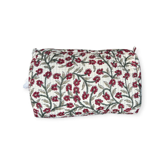 (NLM134) Make Up Bag Red + Green Vines
