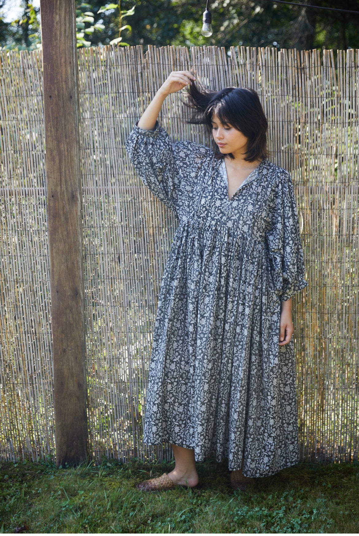 Josette Maxi Dress-Black + White