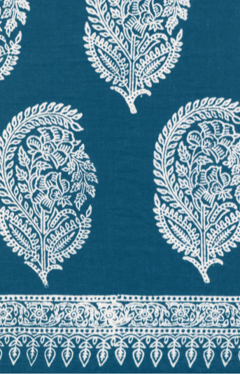 (AS12) Dark Blue Paisley Scarf