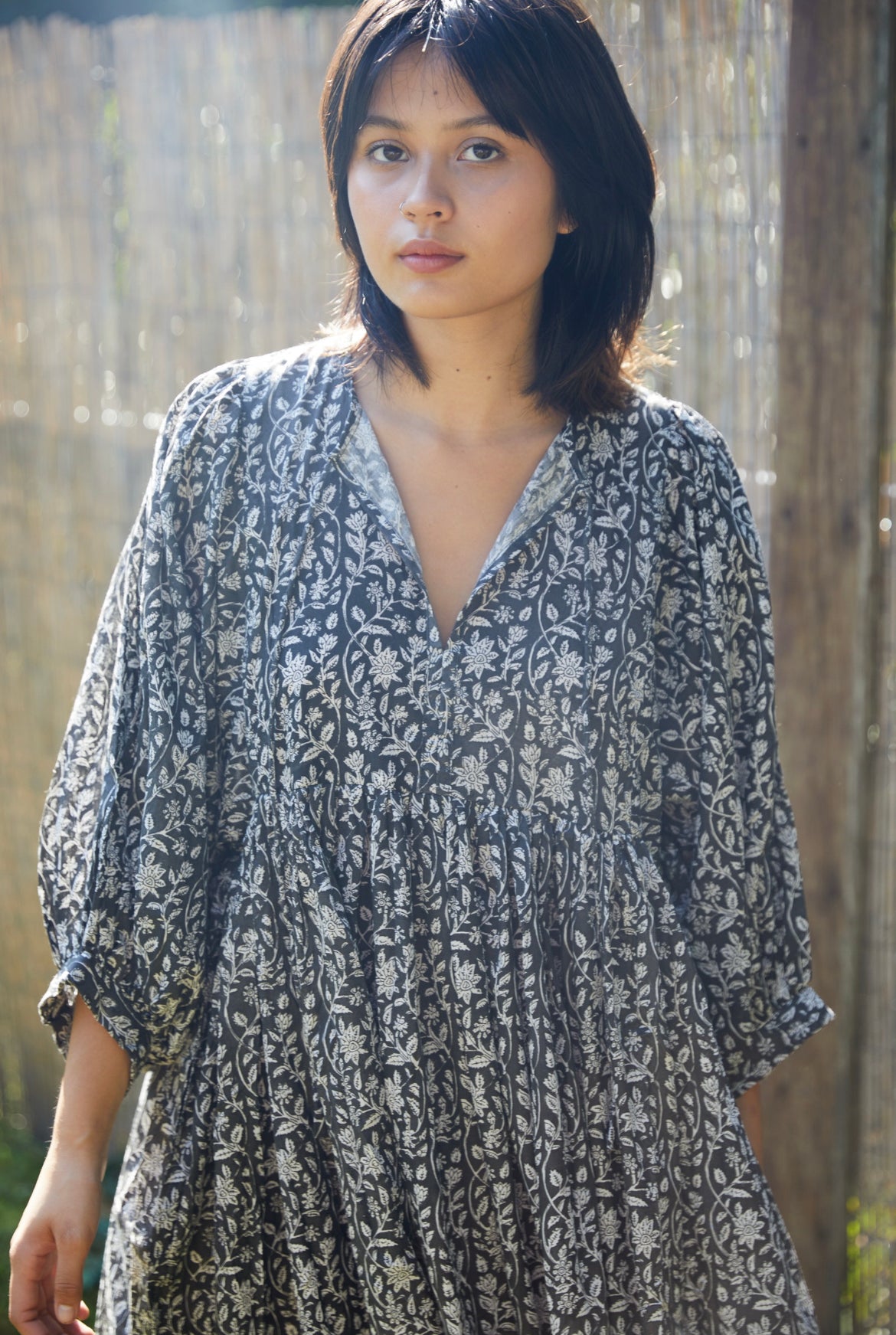 Josette Maxi Dress-Black + White