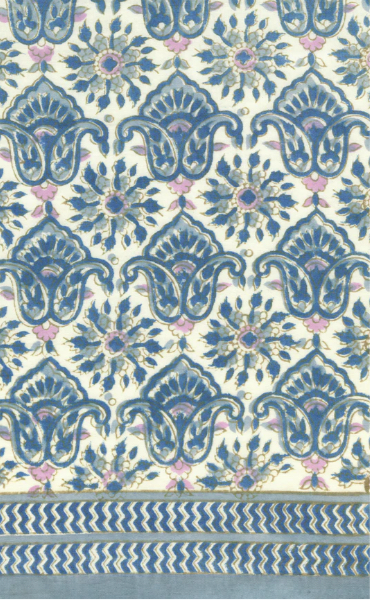 (AS16) Blue Pink Tiles Scarf