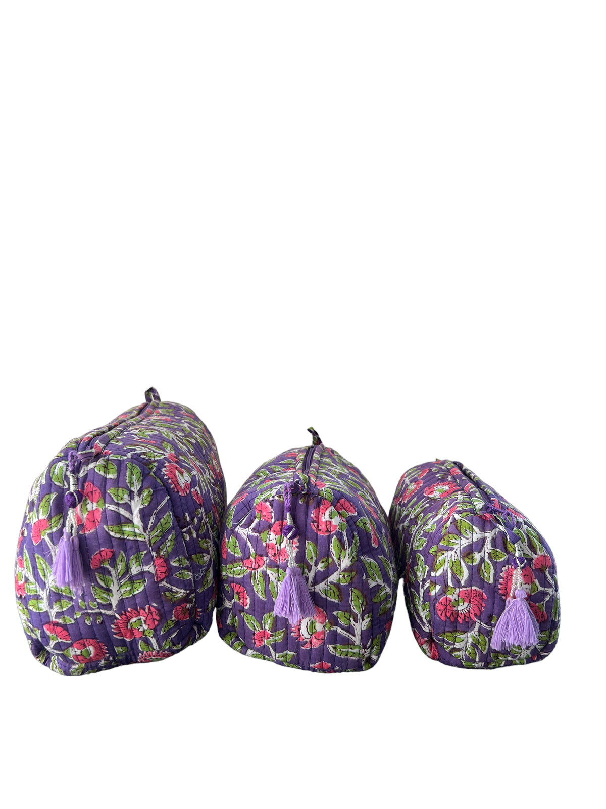 (M089) Make Up Bag Purple Floral