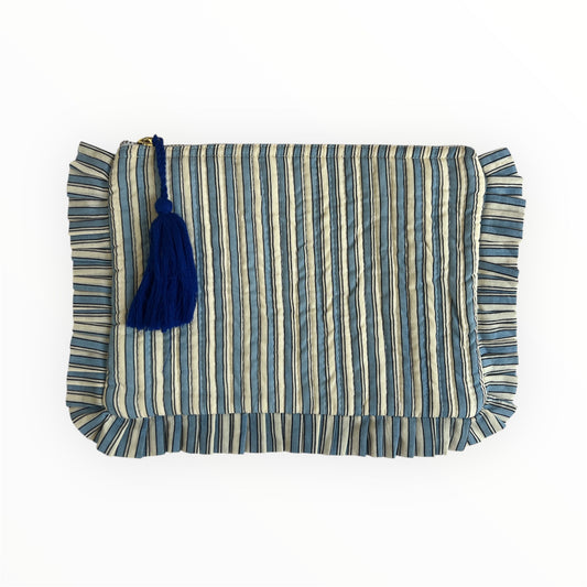 Frilly Clutch Blue Stripes A100